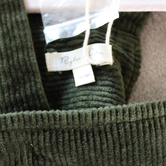 NWT Rylee and Cru Jeanette Forest Green Corduroy Overalls 12-14 Year - Picture 6 of 11